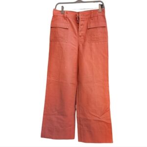 Tory Burch Salmon pants button fly wide leg